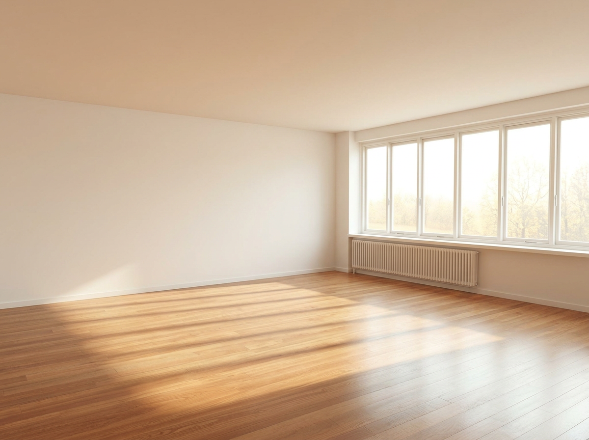 Empty living room before virtual staging